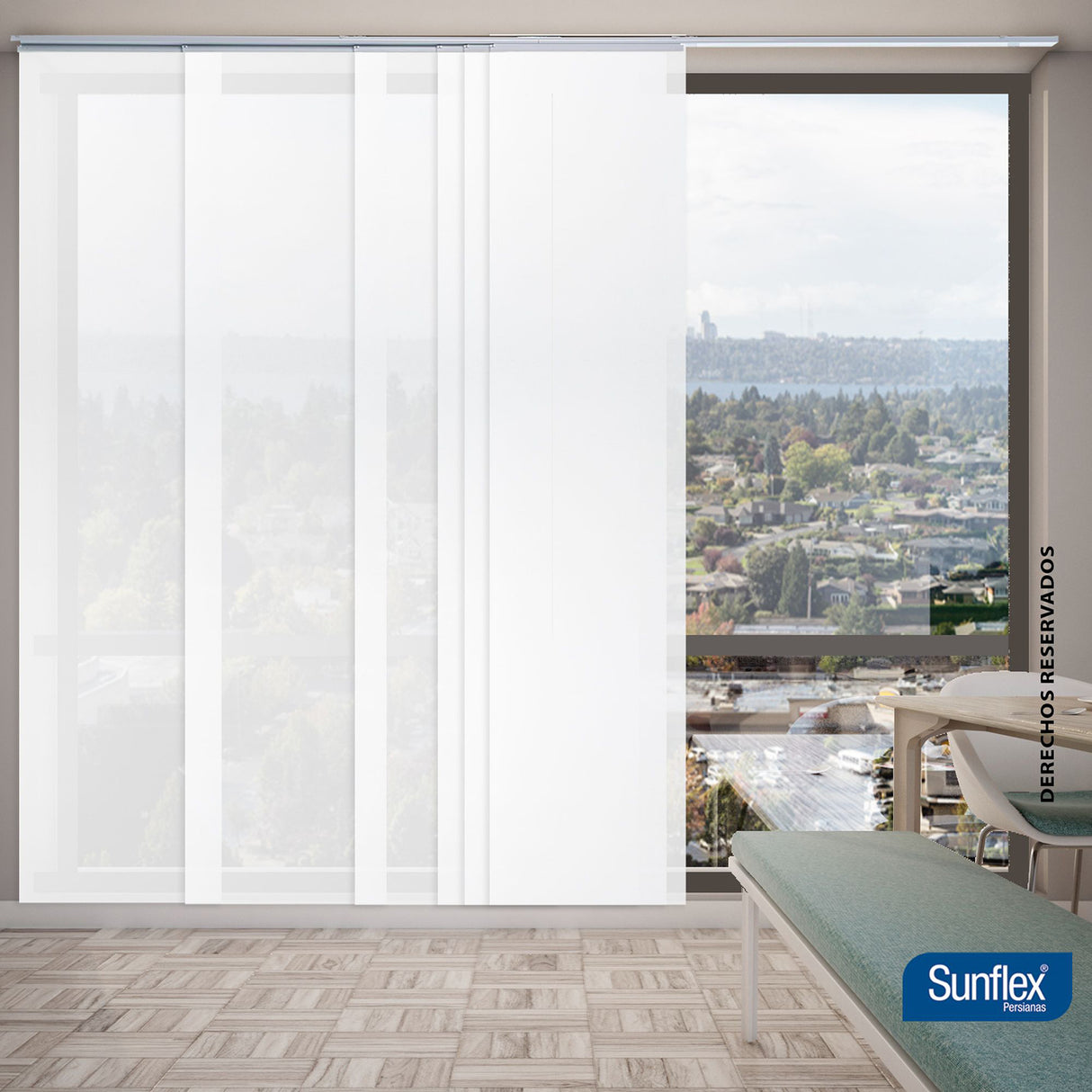 Panel Japones Clásico Solar Screen 240x220cm Blanco - Cortinas y Persianas | Bylmo