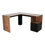 Escritorio en L London Gales Wengue 140x73cm con Un Cajón - Escritorios | Bylmo