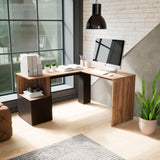 Escritorio en L London Gales Wengue 140x73cm con Un Cajón - Escritorios | Bylmo