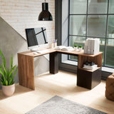 Escritorio en L London Gales Wengue 140x73cm con Un Cajón - Escritorios | Bylmo