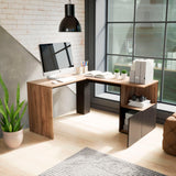 Escritorio en L London Gales Wengue 140x73cm con Un Cajón - Escritorios | Bylmo