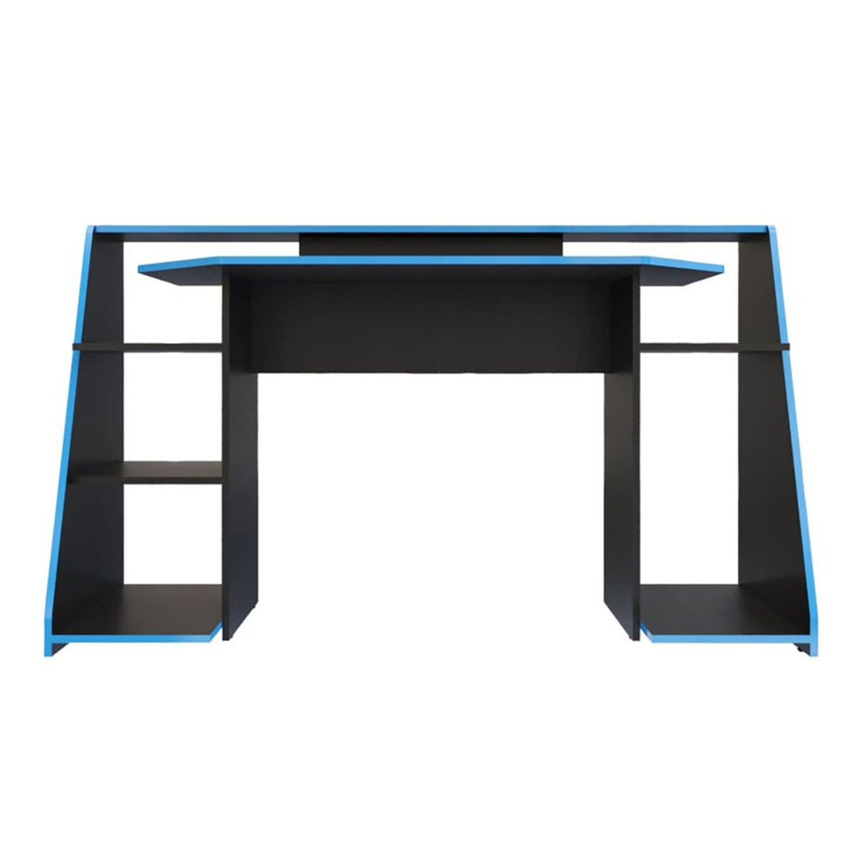 Escritorio Gamer Lax 150.2x88cm Wengue Azul Moderno - Escritorios | Bylmo