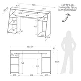 Escritorio Gamer Lax 150.2x88cm Wengue Azul Moderno - Escritorios | Bylmo
