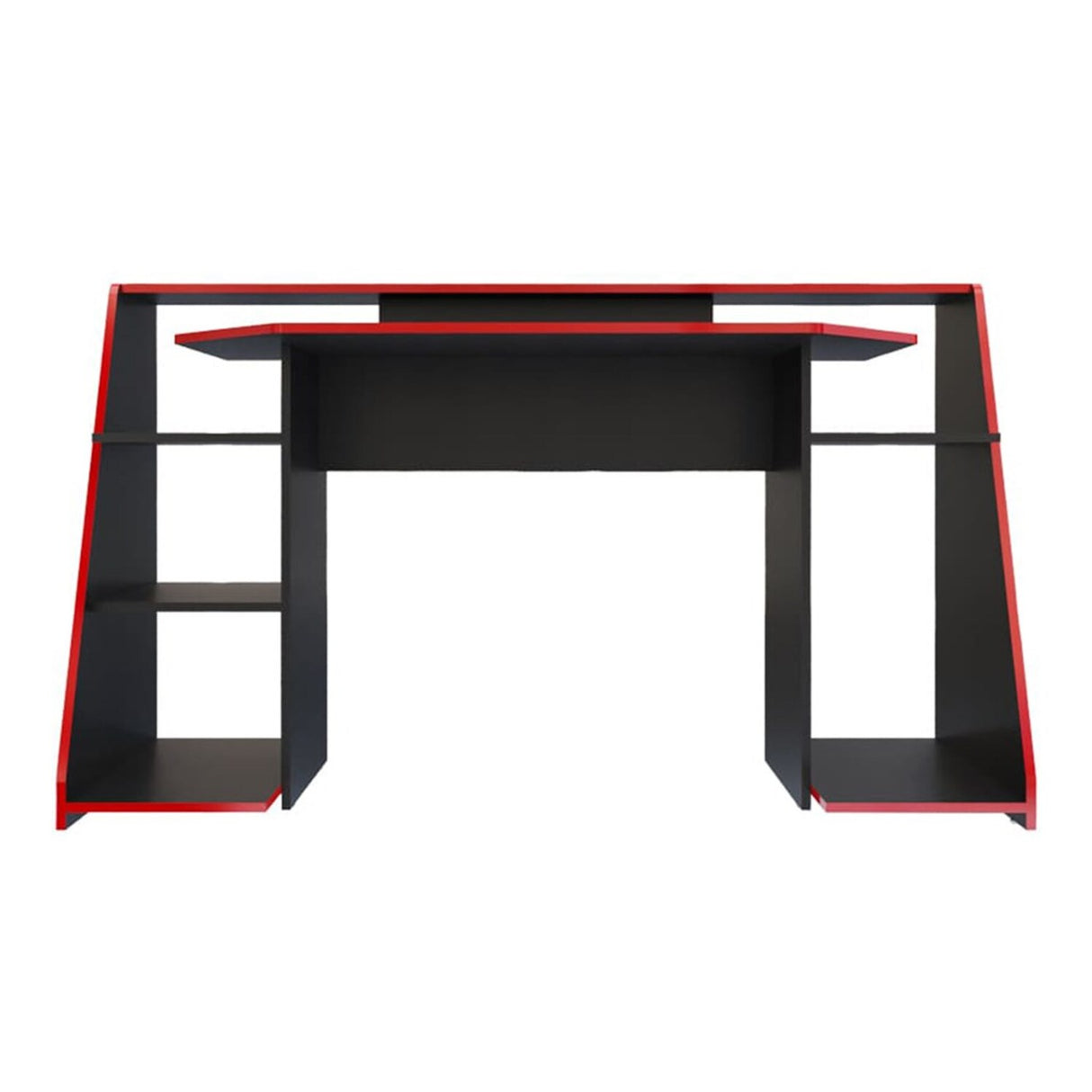 Escritorio Gamer Lax 150.2x88cm Wengue Rojo Moderno - Escritorios | Bylmo