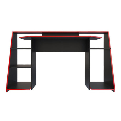 Escritorio Gamer Lax 150.2x88cm Wengue Rojo Moderno - Escritorios | Bylmo