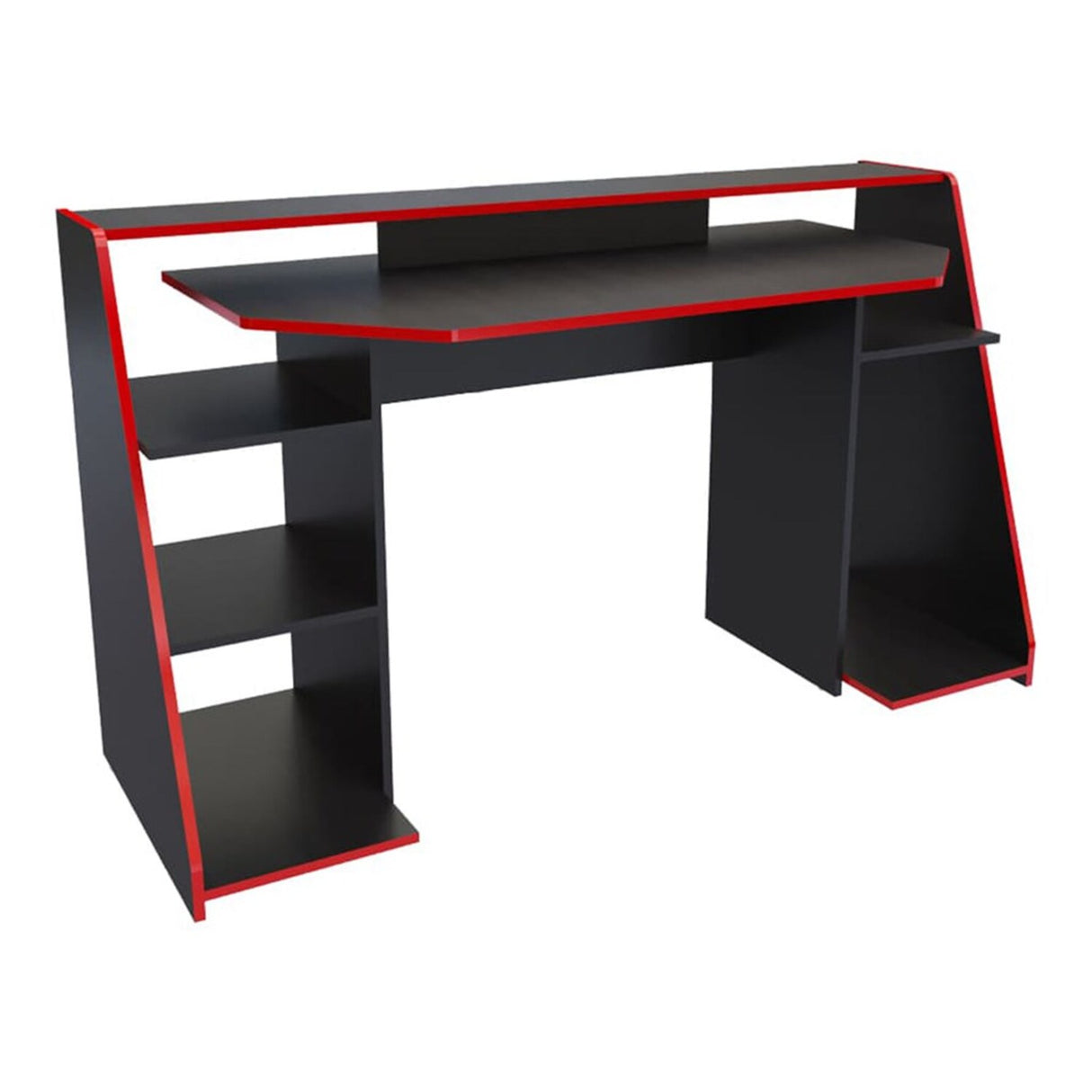 Escritorio Gamer Lax 150.2x88cm Wengue Rojo Moderno - Escritorios | Bylmo
