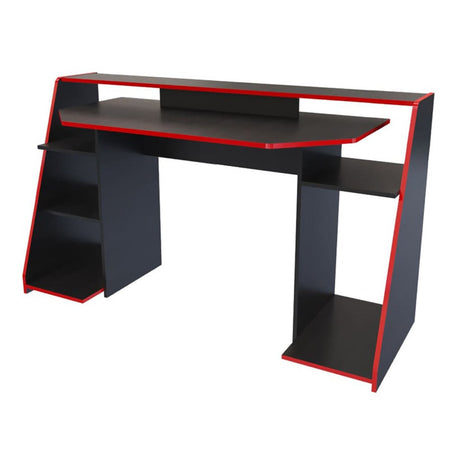 Escritorio Gamer Lax 150.2x88cm Wengue Rojo Moderno - Escritorios | Bylmo