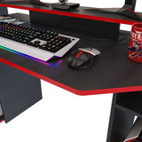 Escritorio Gamer Lax 150.2x88cm Wengue Rojo Moderno - Escritorios | Bylmo