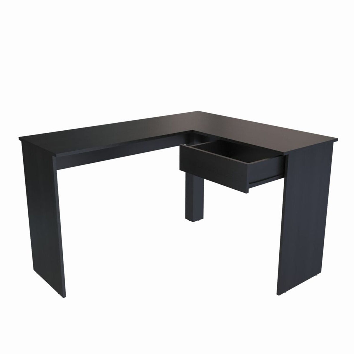 Escritorio en L MDL 102.4X73cm Wengue con Un Cajón - Escritorios | Bylmo