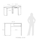 Escritorio en L MDL 102.4X73cm Wengue con Un Cajón - Escritorios | Bylmo