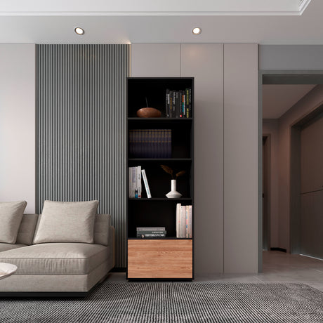 Biblioteca Funes Wengue 60x180cm Moderna - Bibliotecas y Estanterías | Bylmo