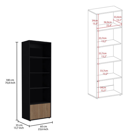 Biblioteca Funes Wengue 60x180cm Moderna - Bibliotecas y Estanterías | Bylmo