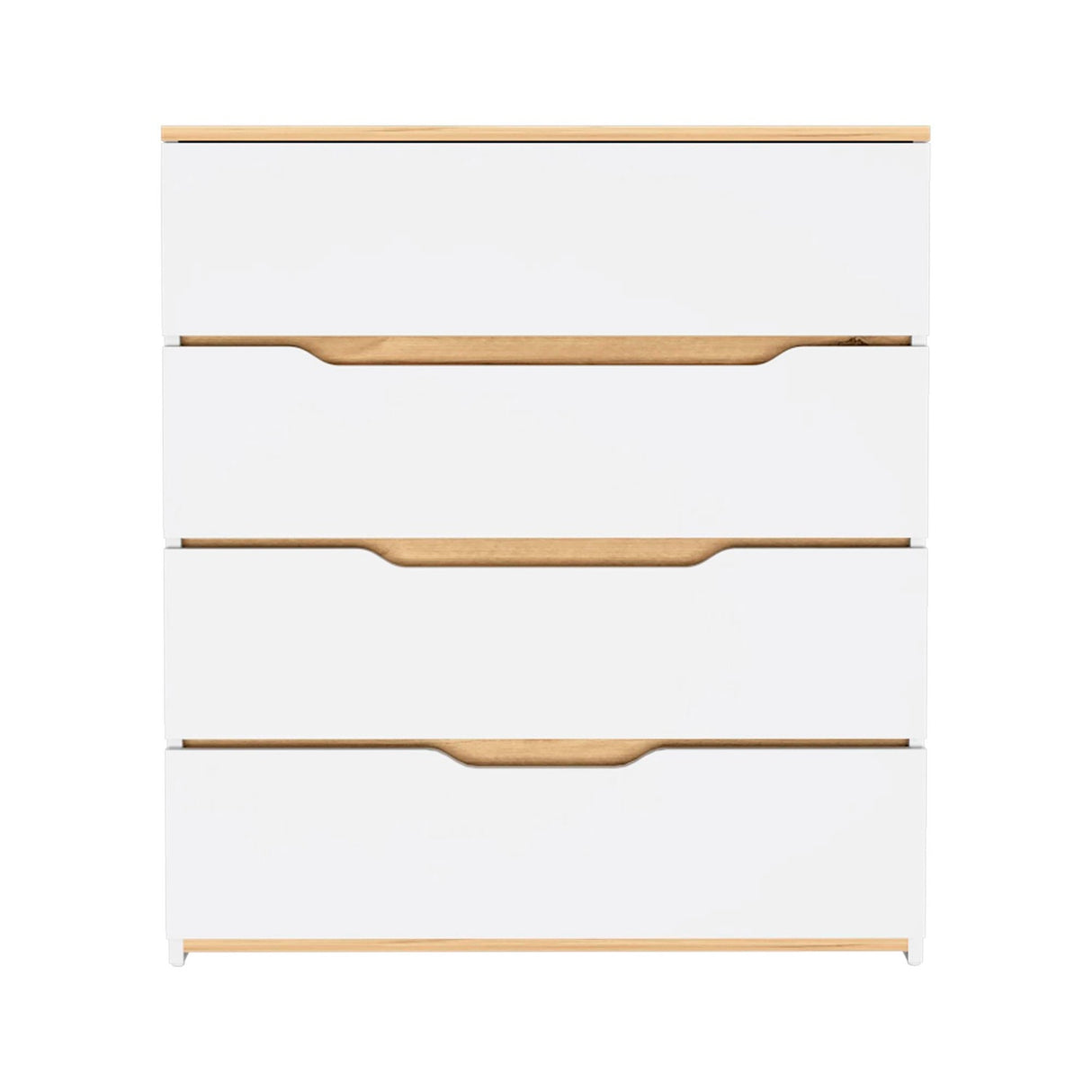 Cómoda Bi Color Blanco 80x89.1cm con 4 Cajones - Cajoneras y Comodas | Bylmo