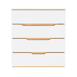 Cómoda Bi Color Blanco 80x89.1cm con 4 Cajones - Cajoneras y Comodas | Bylmo