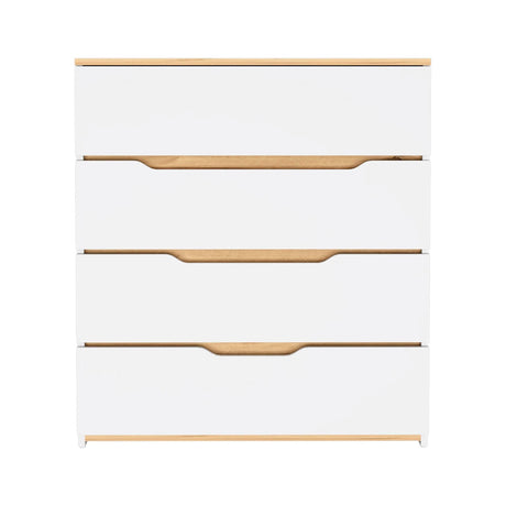 Cómoda Bi Color Blanco 80x89.1cm con 4 Cajones - Cajoneras y Comodas | Bylmo