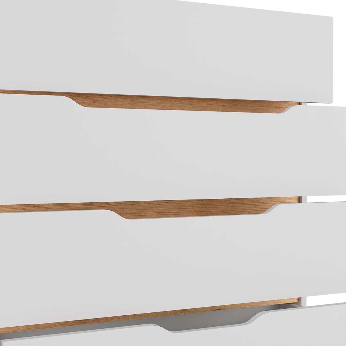 Cómoda Bi Color Blanco 80x89.1cm con 4 Cajones - Cajoneras y Comodas | Bylmo