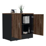 Cajonera Home Office Coñac 80x75cm con 2 Puertas y Cerradura. - Cajoneras y Comodas | Bylmo