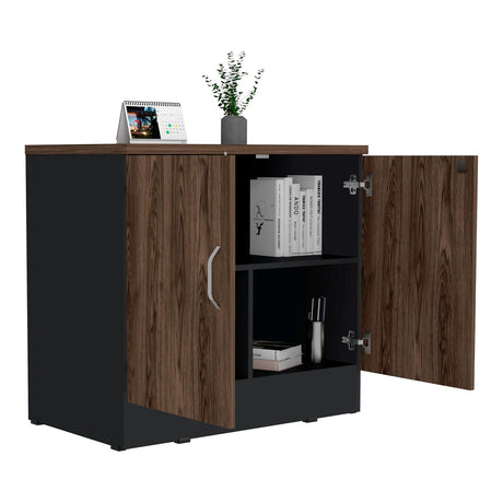 Cajonera Home Office Coñac 80x75cm con 2 Puertas y Cerradura. - Cajoneras y Comodas | Bylmo