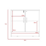 Cajonera Home Office Coñac 80x75cm Con 2 Puertas Y Cerradura.