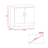 Cajonera Home Office Coñac 80x75cm con 2 Puertas y Cerradura. - Cajoneras y Comodas | Bylmo