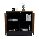 Cajonera Home Office Coñac 80x75cm con 2 Puertas y Cerradura. - Cajoneras y Comodas | Bylmo