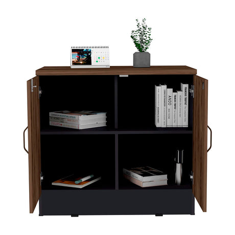 Cajonera Home Office Coñac 80x75cm con 2 Puertas y Cerradura. - Cajoneras y Comodas | Bylmo