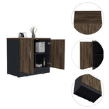 Cajonera Home Office Coñac 80x75cm con 2 Puertas y Cerradura. - Cajoneras y Comodas | Bylmo