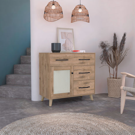 Cajonera Natura Moderna Madera 90x87cm con 3 Cajones - Cajoneras y Comodas | Bylmo