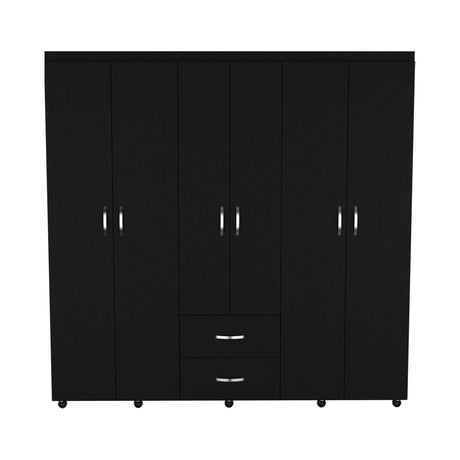 Closet Bariloche Wengue 200x200cm con Dos Cajones y Seis Puertas - CLOSETS | Bylmo