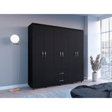 Closet Bariloche Wengue 200x200cm con Dos Cajones y Seis Puertas - CLOSETS | Bylmo