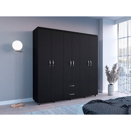 Closet Bariloche Wengue 200x200cm con Dos Cajones y Seis Puertas - CLOSETS | Bylmo