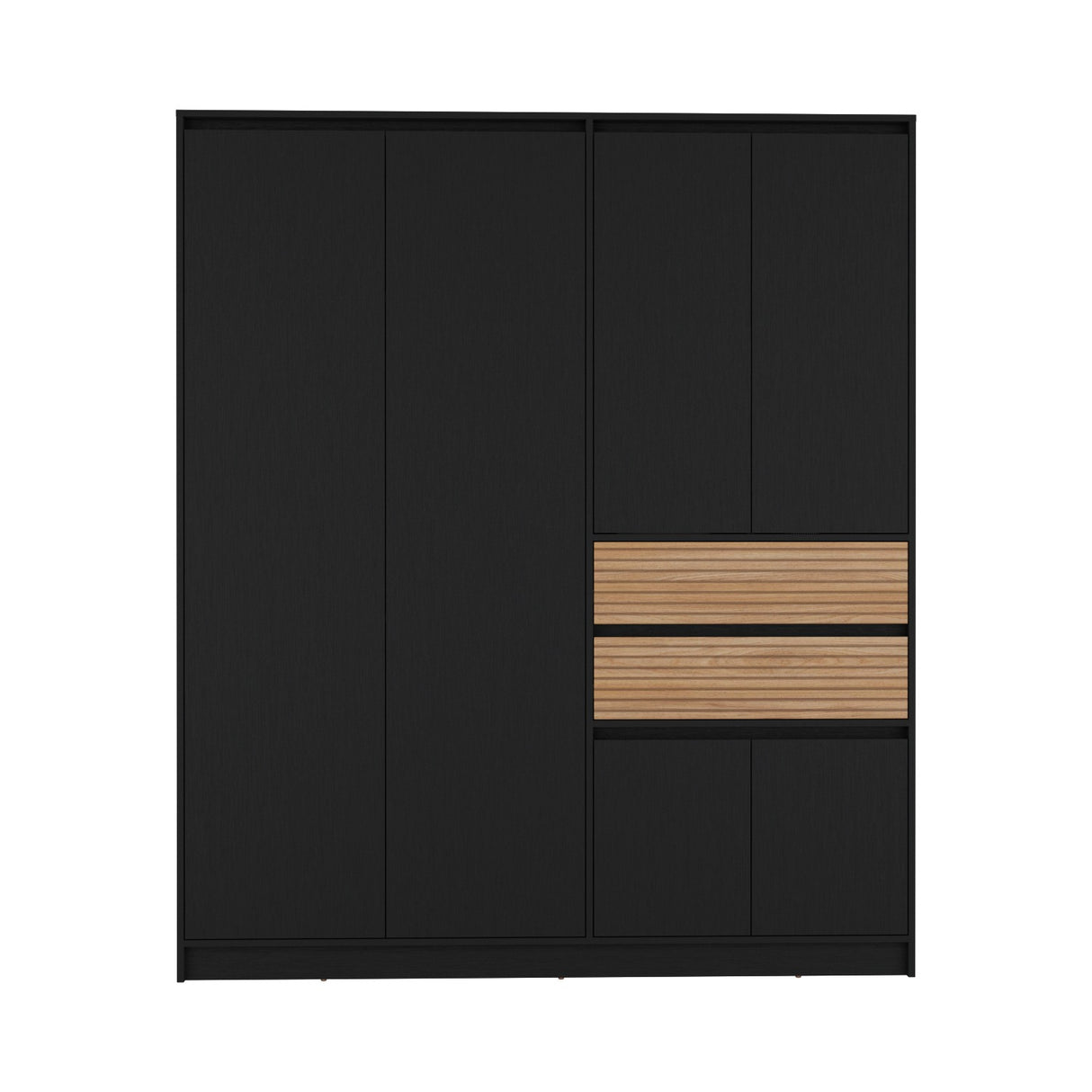 Armario Austin Wengue Moderno 170x200 cm con Tres Entrepaños y Cinco Puertas - CLOSETS | Bylmo