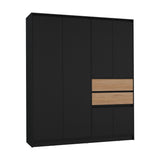 Armario Austin Wengue Moderno 170x200 cm con Tres Entrepaños y Cinco Puertas - CLOSETS | Bylmo