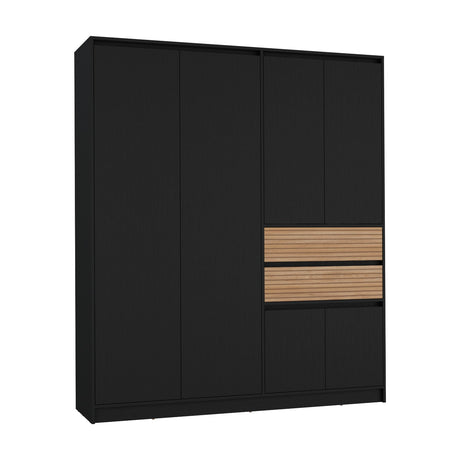 Armario Austin Wengue Moderno 170x200 cm con Tres Entrepaños y Cinco Puertas - CLOSETS | Bylmo