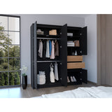 Armario Austin Wengue Moderno 170x200 cm con Tres Entrepaños y Cinco Puertas - CLOSETS | Bylmo