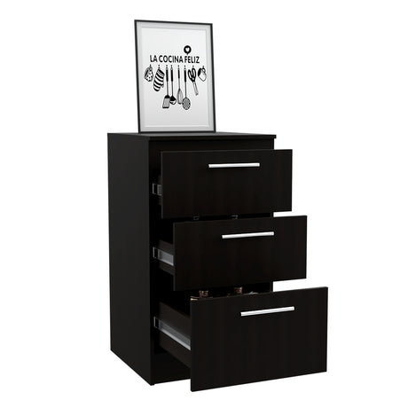 Mueble Auxiliar de Cocina Manchester 50x90cm Wengue con 3 Cajones - BARRAS Y MUEBLES AUXILIARES | Bylmo