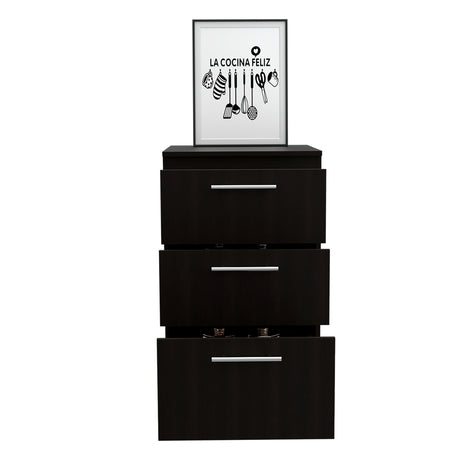 Mueble Auxiliar de Cocina Manchester 50x90cm Wengue con 3 Cajones - BARRAS Y MUEBLES AUXILIARES | Bylmo