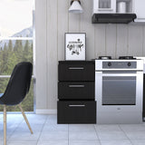 Mueble Auxiliar de Cocina Manchester 50x90cm Wengue con 3 Cajones - BARRAS Y MUEBLES AUXILIARES | Bylmo