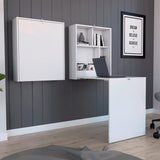 Escritorio Transformable Kaplan Blanco 60.1x140cm con Organizador de Libros - Escritorios | Bylmo