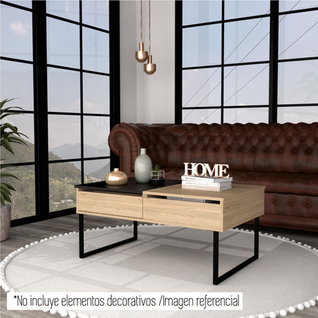 Mesa de Centro Extensible Funcentral Rovere Wengue 101.5x45.7cm con Un Cajón - Mesas de Centro | Bylmo