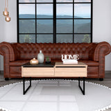 Mesa de Centro Extensible Funcentral Rovere Wengue 101.5x45.7cm con Un Cajón - Mesas de Centro | Bylmo