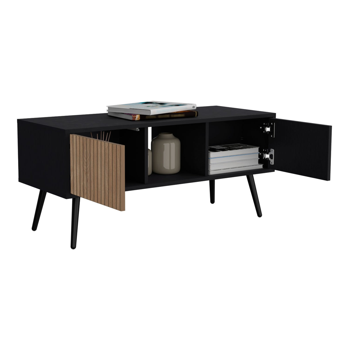 Mesa de Centro Funes Eco Wengue 120x45cm con Dos Cajones - Mesas de Centro | Bylmo