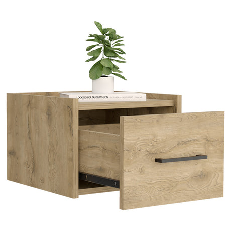 Mesa de Noche Boa 35x25cm Macadamia con Un Cajón - Mesas de Noche | Bylmo