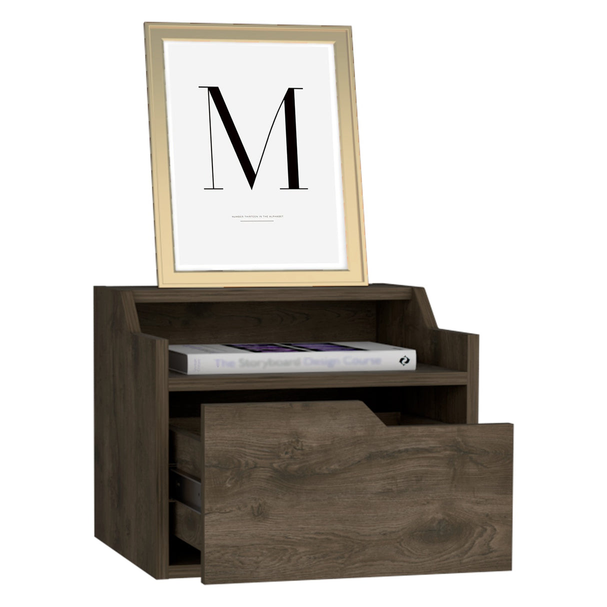 Mesa de Noche Busan 40x33cm Bellota Flotante con Un Cajón - Mesas de Noche | Bylmo