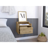 Mesa de Noche Busan 40x33cm Macadamia Flotante con Un Cajón - Mesas de Noche | Bylmo