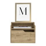 Mesa de Noche Busan 40x33cm Macadamia Flotante con Un Cajón - Mesas de Noche | Bylmo