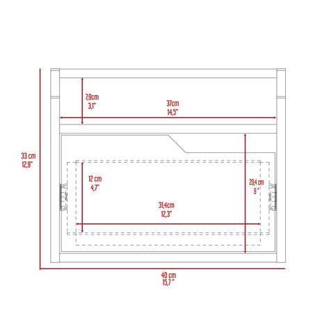 Mesa de Noche Busan 40x33cm Wengue Flotante con Un Cajón - Mesas de Noche | Bylmo