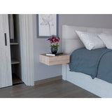 Mesa de Noche Milano Flotante 40x13cm Ceniza Minimalista con Un Cajón - Mesas de Noche | Bylmo