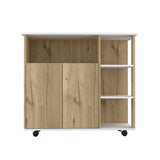 Mueble Auxiliar de Cocina Bi Color 100x90 cm Duna Blanco con 3 Entrepaños - Barras y Muebles Auxiliares | Bylmo