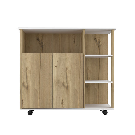 Mueble Auxiliar de Cocina Bi Color 100x90 cm Duna Blanco con 3 Entrepaños - Barras y Muebles Auxiliares | Bylmo